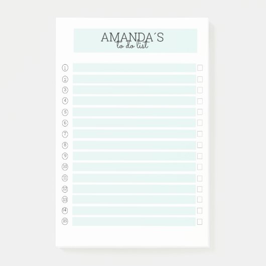 Post-it® Post-it adhésif personnalisable Moderne Mint Blanc (Devant)