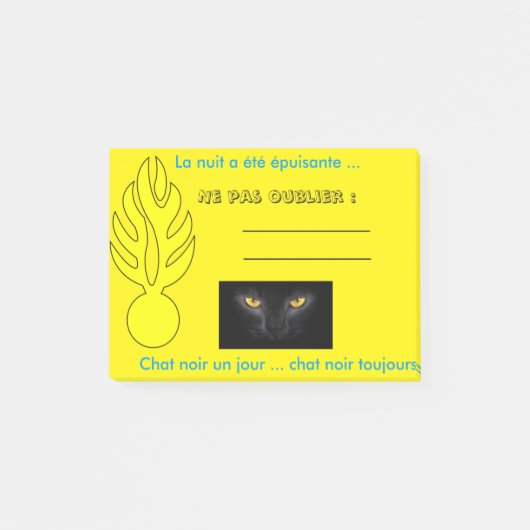 Post-it® Post it chat noir ! Nuit difficile (Devant)