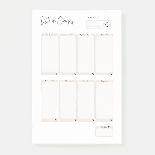 Post-it® Post-It Lijst van courses Post-it® Notes (Voorkant)