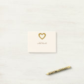 Post-it® Post-it mignon avec le coeur d'or d'amour (Sur un bureau)