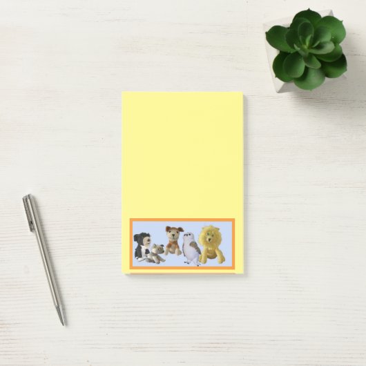 Post-it® Post-it Note - Groupe d'animaux de jouets dans le  (Bureau)