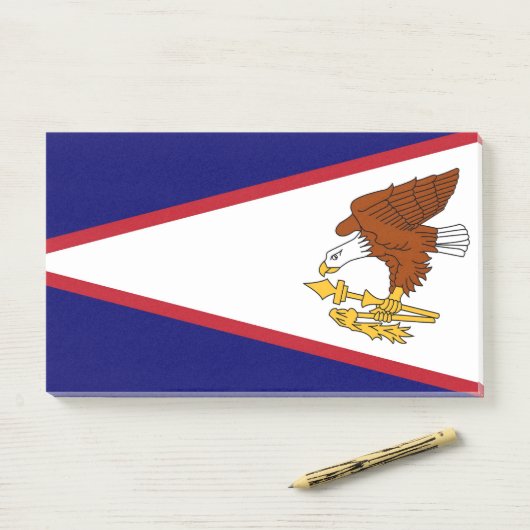 Post-it® Post-it Notes avec le drapeau des Samoa américaine (Sur un bureau)
