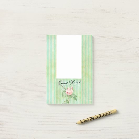 Post-it® Post-it Notes bande verte Fleurs Rose rose (Sur un bureau)