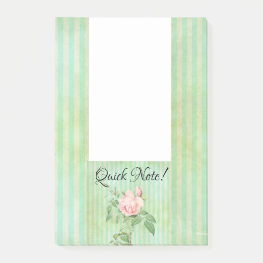 Post-it® Post-it Notes bande verte Fleurs Rose rose (Devant)