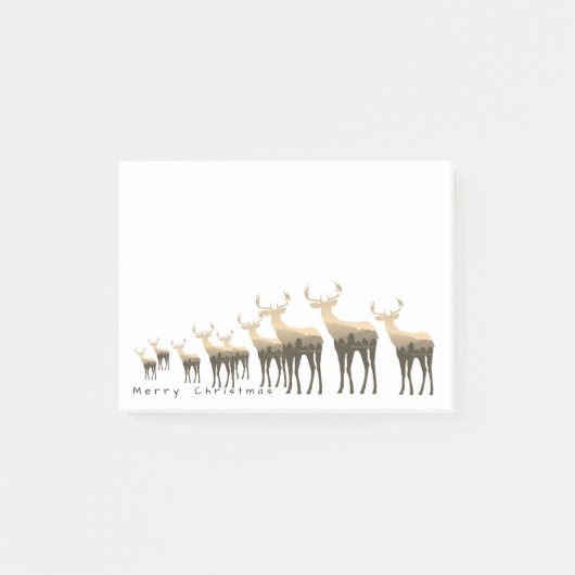 Post-it® Post-it-Notes-Brown tonalités Deer Joyeux Noël (Devant)