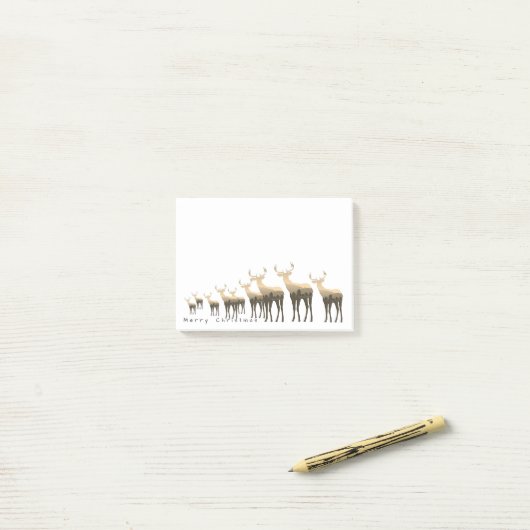 Post-it® Post-it-Notes-Brown tonalités Deer Joyeux Noël (Sur un bureau)