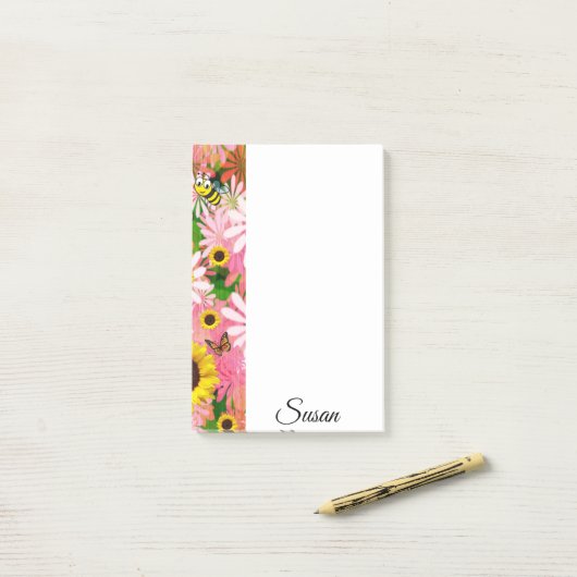 Post-it® Post-it Notes Bumblebee Papillon (Sur un bureau)