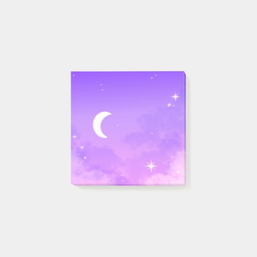 Post-it® Post-It Notes Céleste Purple Lune Scenery (Devant)