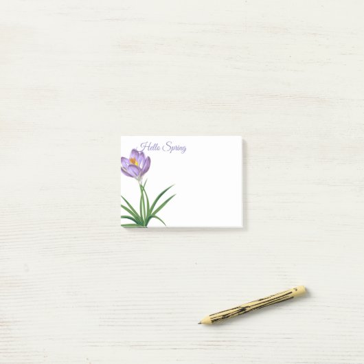 Post-it® Post-it-Notes de Crocus Spring (Sur un bureau)