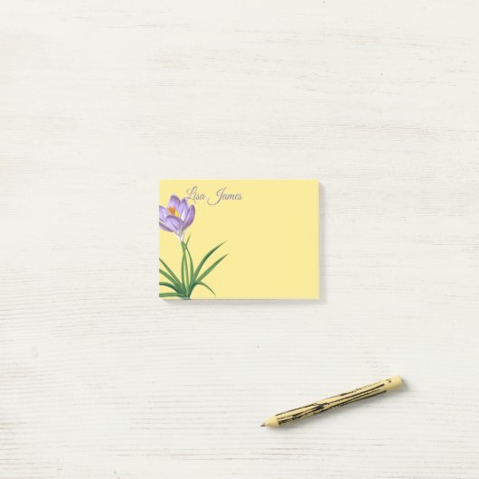 Post-it® Post-it-Notes de Crocus Spring (Sur un bureau)