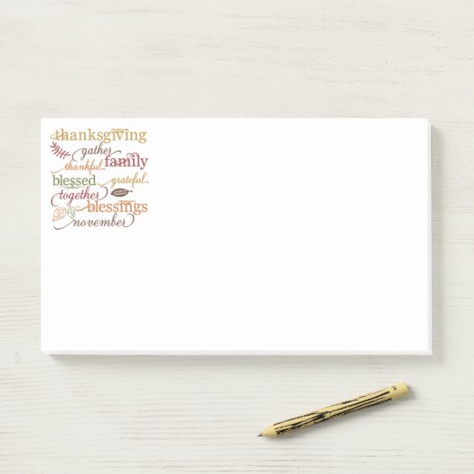 Post-it® Post-it-Notes de Thanksgiving (Sur un bureau)