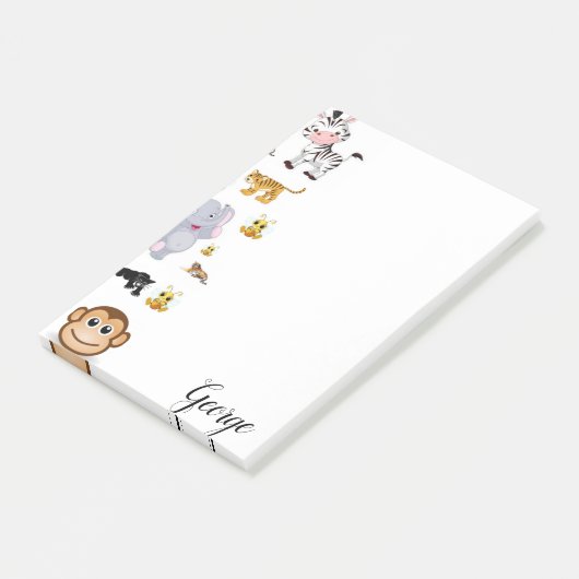 Post-it® Post-it Notes Éléphant Tigre Singe (Incliné)