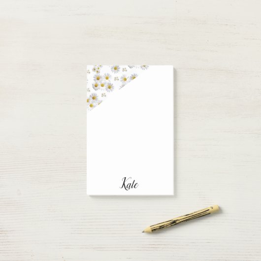 Post-it® Post-it Notes Floral Blanc Daisy (Sur un bureau)