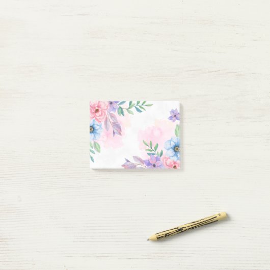 Post-it® Post-it-Notes florales (Sur un bureau)