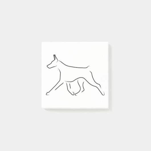 Post-it® Post-It Notes - Gaiting Doberman Line Art (Devant)