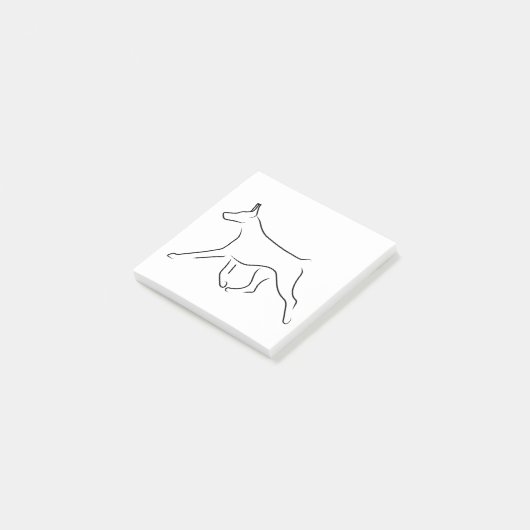 Post-it® Post-It Notes - Gaiting Doberman Line Art (Incliné)