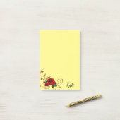 Post-it® Post-it Notes Jaune Rose Rouge (Sur un bureau)