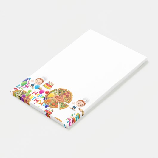 Post-it® Post-it Notes Joyeux Anniversaire Pizza (Incliné)