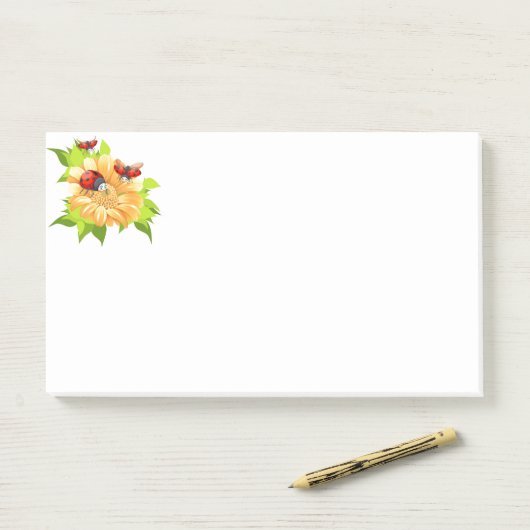 Post-it® Post-it-Notes-Ladybugs (Sur un bureau)