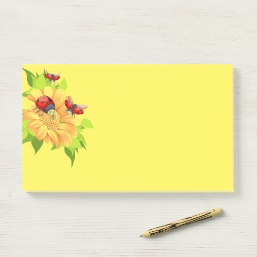 Post-it® Post-it-Notes-Ladybugs (Sur un bureau)