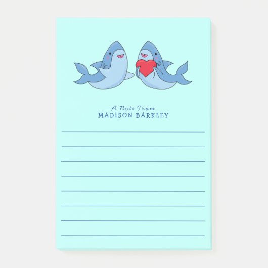 Post-it® Post-it Notes Mignonnes Kawaii de Shark Kid (Devant)