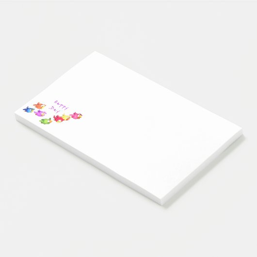 Post-it® Post-it Notes Oiseaux Volants Heureux - Texte pers (Incliné)