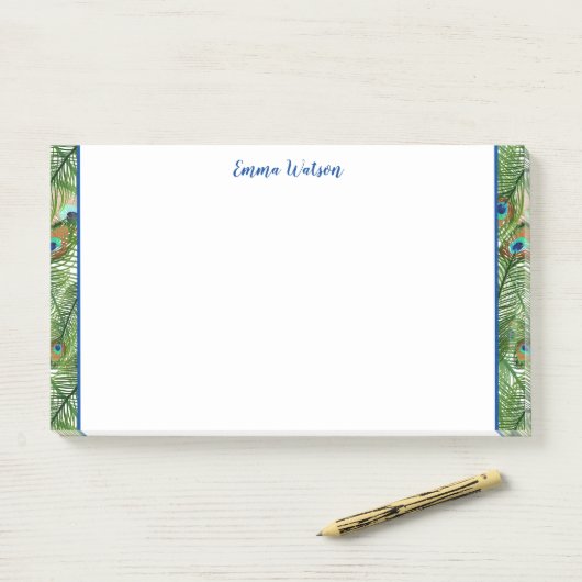 Post-it® Post-it Notes-Peacock Feathers Post-it Notes (Sur un bureau)