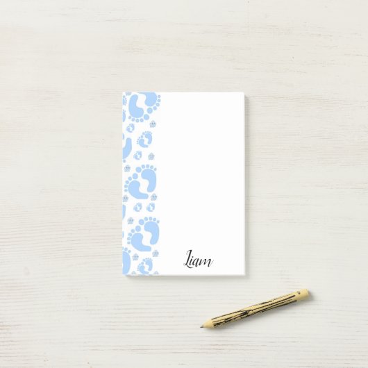 Post-it® Post-it Notes Pieds bébé Garçon Eléphant (Sur un bureau)