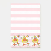 Post-it® Post-it Notes Rose & Blanc Rayure Canard Poisson (Devant)