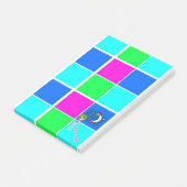 Post-it® Post-it Notes Rose Clair Carrés Bleus (Incliné)