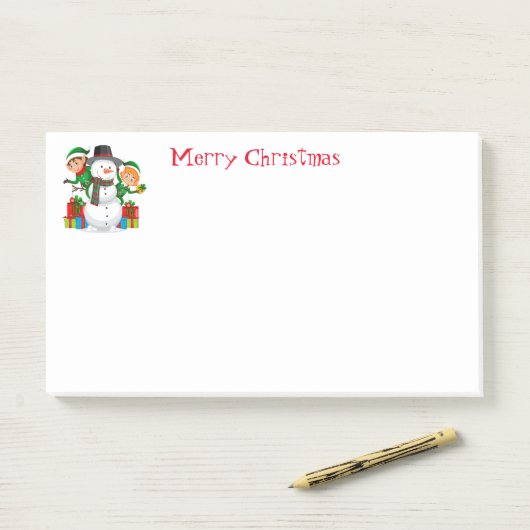 Post-it® Post-It-Notes-Snowman Post-it Notes (Sur un bureau)