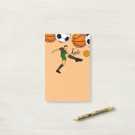 Post-it® Post-it Notes Sports (Sur un bureau)