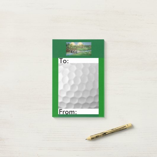 Post-it® Post-it orienté notes/4x6 de golf (Sur un bureau)