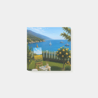 Post-it® Post‑It Vue sur un jardin ensoleillé au bord de la