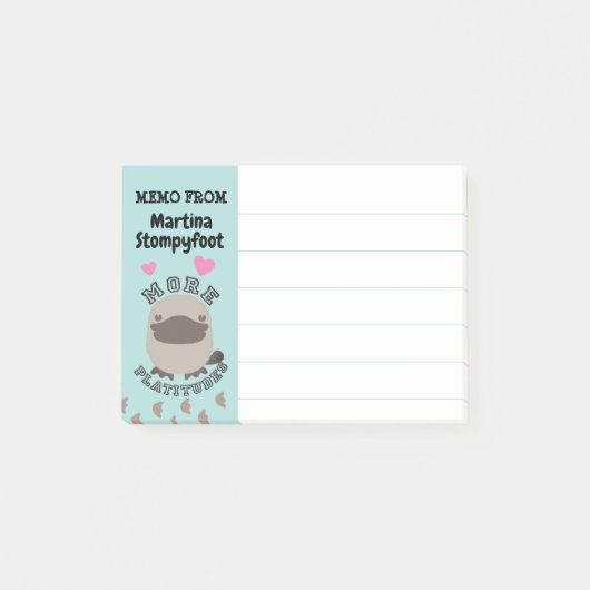 Post-it® Post-its animaux mignons de calembour d'empreintes (Devant)