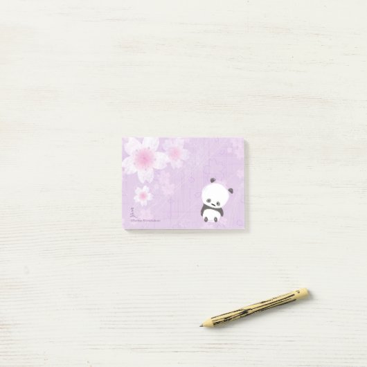 Post-it® Post-its de panda de zen (Sakura) (Sur un bureau)