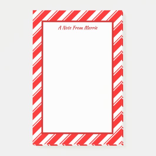 Post-it® Post-its faits sur commande rayés rouges et blancs (Devant)