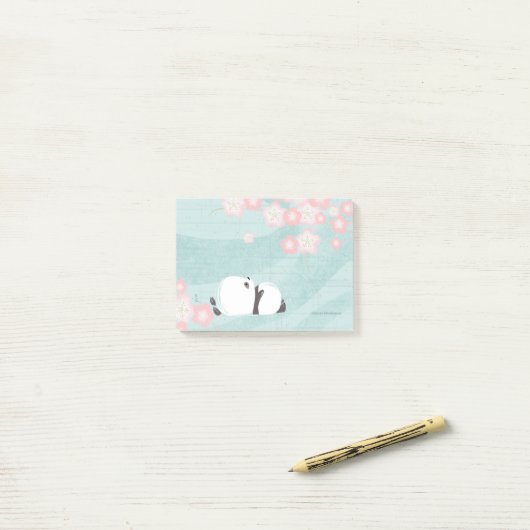 Post-it® Post-its Zen Panda (fleurs de prune) (Sur un bureau)