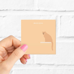Post-it® Post-Notes Orange Autocollants Personnalisés Chat 
