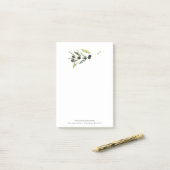 Post-it® Post personnalisé Notes Aquarelle Olive (Sur un bureau)