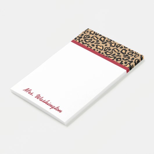 Post-it® Poste de l'enseignant Leopard personnalisé It Note (Incliné)