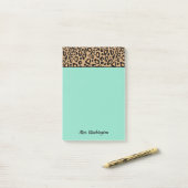 Post-it® Poste d'enseignant de Leopard Turquoise Personnali (Sur un bureau)