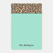 Post-it® Poste d'enseignant de Leopard Turquoise Personnali (Devant)