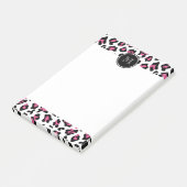 Post-it® Poster de animal de léopard noir rose chaud avec m (Incliné)