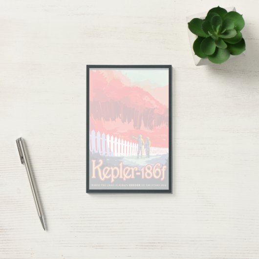 Post-it® Poster De L'Espace Rétro De Kepler-186f. (Bureau)