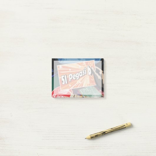 Post-it® Poster de l'espace rétro - Exoplanet Discovery 51  (Sur un bureau)