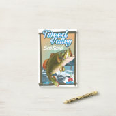 Post-it® Poster de pêche Tweed Valley Scotland (Sur un bureau)