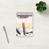 Post-it® Poster de voyage de ski Sheregesh Russia. (Bureau)