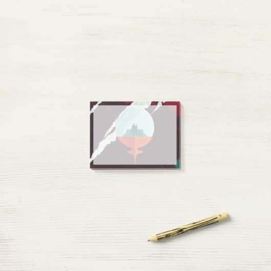 Post-it® Poster Espace Rétro Mission Cassini À Saturne (Sur un bureau)