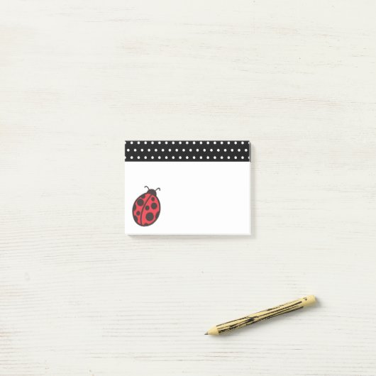 Post-it® Poster Pot Pot Ladybug Notes Cadeau (Sur un bureau)